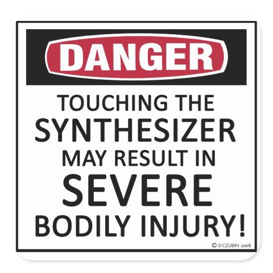 Danger Synthesizer Square Sticker