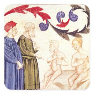 Dante, Virgil and the Plague-stricken Square Sticker