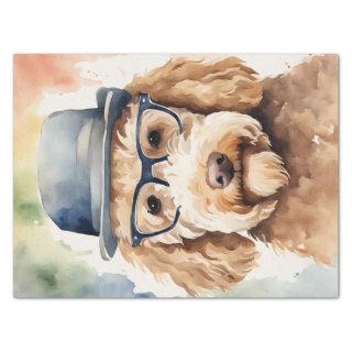Dapper Golden Doodle in Stylish Attire Tissue Paper