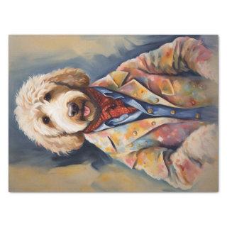 Dapper Golden Doodle in Stylish Attire Tissue Paper