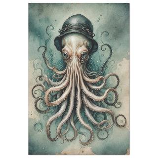 Dapper Kraken Vintage Nautical Whimsy Decoupage Tissue Paper