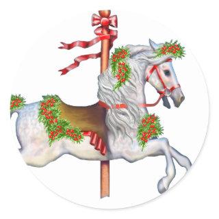 Dapple Gray Carousel Horse Classic Round Sticker
