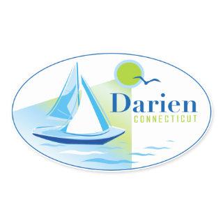 Darien, CT, Sailboat Sticker