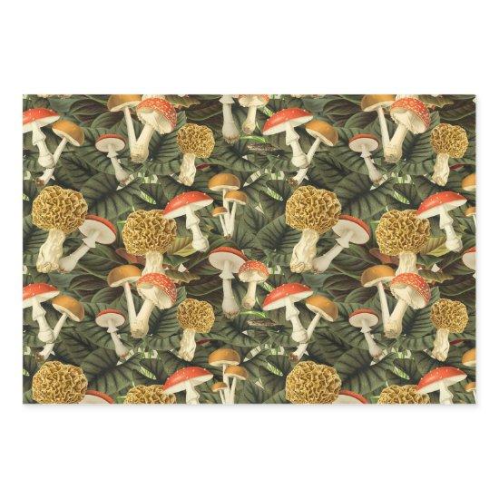 Dark Academia Victorian Goth Glam Mushroom & Leaf  Sheets