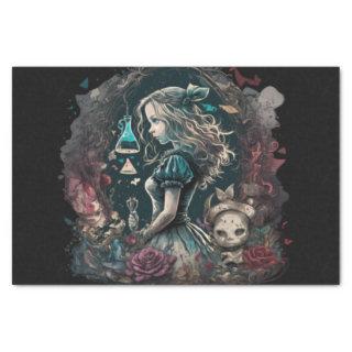 dark Alice 2 Vintage Decoupage collage Tissue Paper