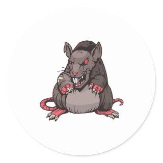 Dark Angry Rat Classic Round Sticker