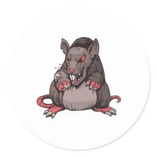 Dark Angry Rat Classic Round Sticker