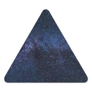 Dark Blue Milky Way Universe Stars Pattern Triangle Sticker