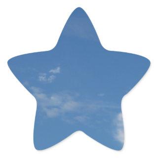 dark blue sky white clouds star sticker