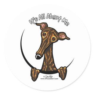 Dark Brindle Greyhound IAAM Classic Round Sticker