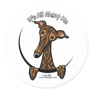 Dark Brindle Greyhound IAAM Classic Round Sticker