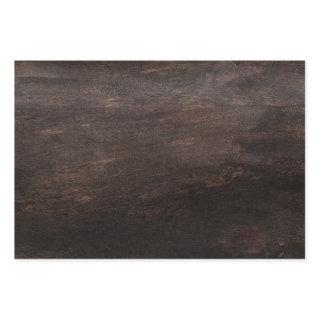 Dark Brown Wood  Flat Sheet Set of 3