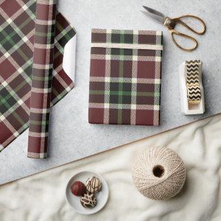 Dark Burgundy Green White Tartan Plaid Pattern