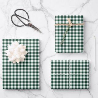 Dark Forest Green Gingham Check Pattern  Sheets