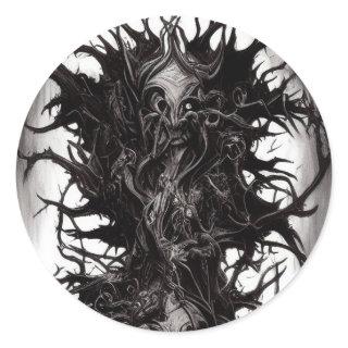 Dark Gothic Art Dark Vile Biomatter Classic Round Sticker