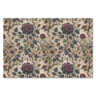 Dark Gothic Rose Decoupage Pattern  Tissue Paper
