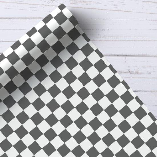 Dark Gray and White Checkerboard Pattern