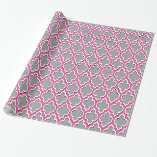 Dark Gray Hot Pink White Moroccan #4DS