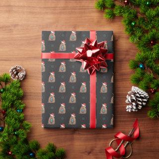 Dark Gray Santa Armadillo with Gift Snowflake