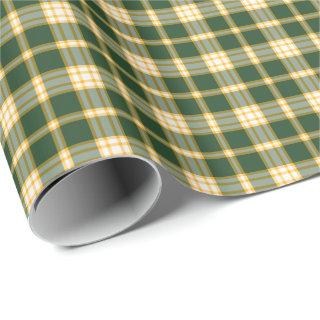 Dark Green and Yellow Gold Sporty Plaid