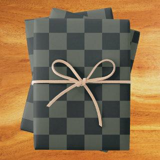 Dark Green Checkerboard  Sheets