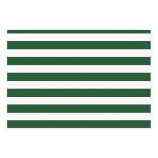 Dark Green & White Stripes Modern Christmas  Sheets