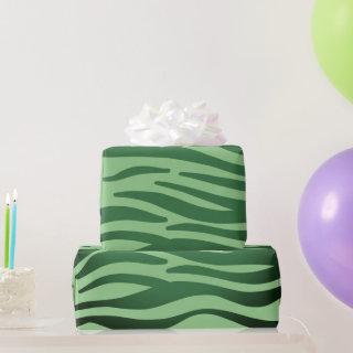 Dark Green Zebra Animal Stripes