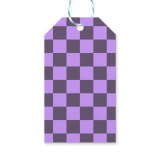 Dark Indigo and Pale Violet Checkerboard Gift Tags