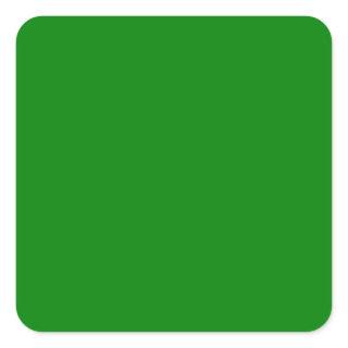 Dark Lime Green Fashionable Solid Color Background Square Sticker
