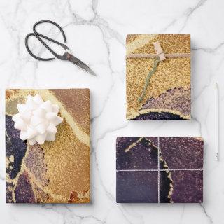 Dark Moody Gold Purple Abstract  Sheets