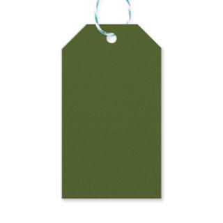 Dark Moss Green Solid Color Gift Tags