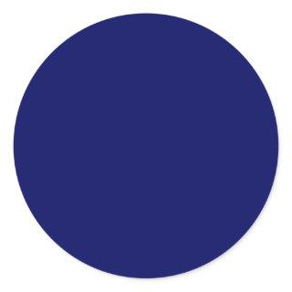 Dark Navy Solid Color Classic Round Sticker