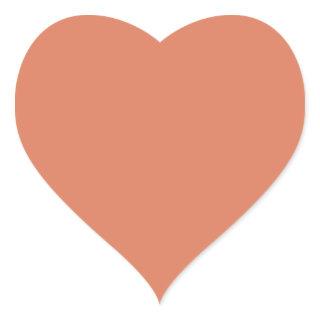 Dark Peach (solid color)  Heart Sticker