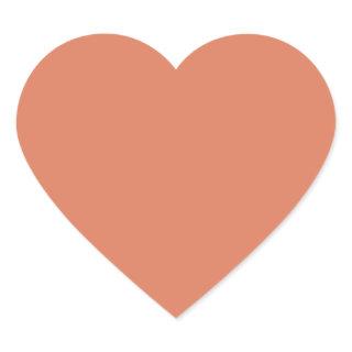 Dark Peach (solid color)  Heart Sticker