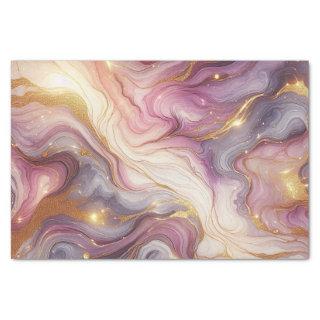 Dark Pink Purple Gold White Marble Art Pattern Tissue Paper