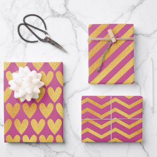 Dark Pink With Gold Color Patterns  Sheets