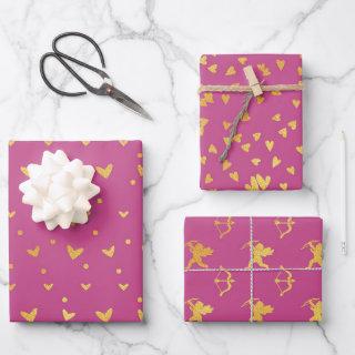 Dark Pink With Gold Color Patterns  Sheets