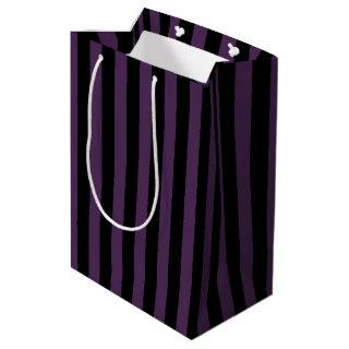 Dark purple and black stripes medium gift bag