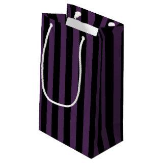 Dark purple and black stripes small gift bag