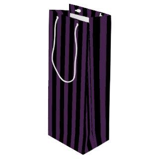 Dark purple and black stripes wine gift bag