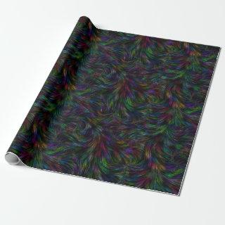Dark Rainbow Feather Swirl
