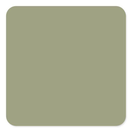Dark Sage Green 91946E Color, Option to Add Image Square Sticker