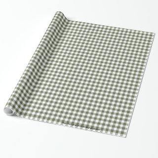 Dark Sage Green and White Gingham Neutral Colors