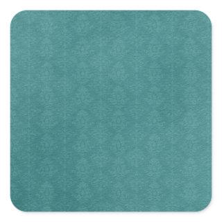 Dark Teal Pattern Square Sticker