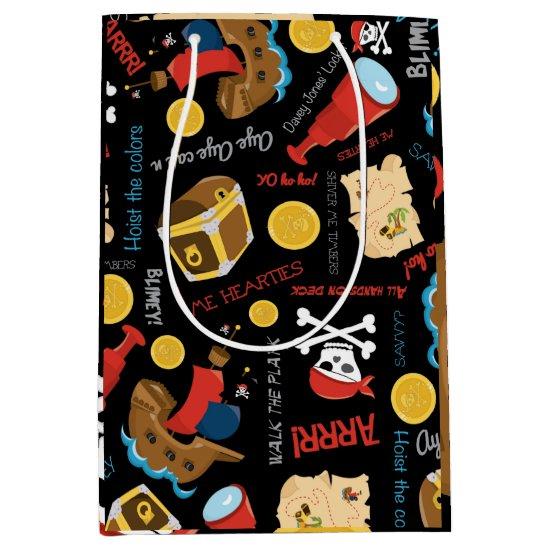 Dark Treasure Island Party Pirate Medium Gift Bag