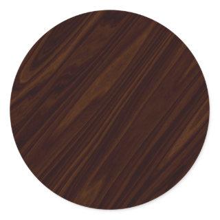 Dark Wood Texture Classic Round Sticker