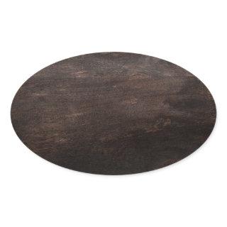 Dark Wooden Background Oval Sticker