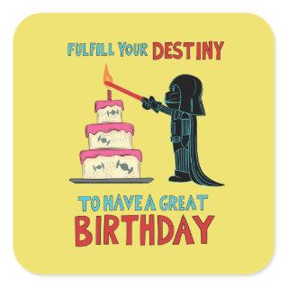Darth Vader Lighting Birthday Candle Square Sticker