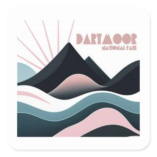 Dartmoor National Park Colored Hills Square Sticker