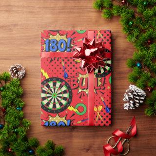 Darts Player Dartboards Comic Book Pattern